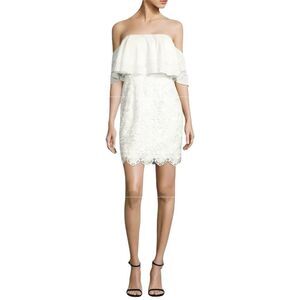 Aidan by Aidan Mattox | Dresses | Aidan Mattox White Lace Satin Dress |  Poshmark